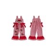 thumbnail image 2 of Cenuakty ﻿Little Girls 12M 18M 2T 3T 4T 5T Overalls Adorable Watermelon Flower Embroidery Sleeveless Square Collar Plaid Bell Bottoms Jumpsuit, 2 of 9