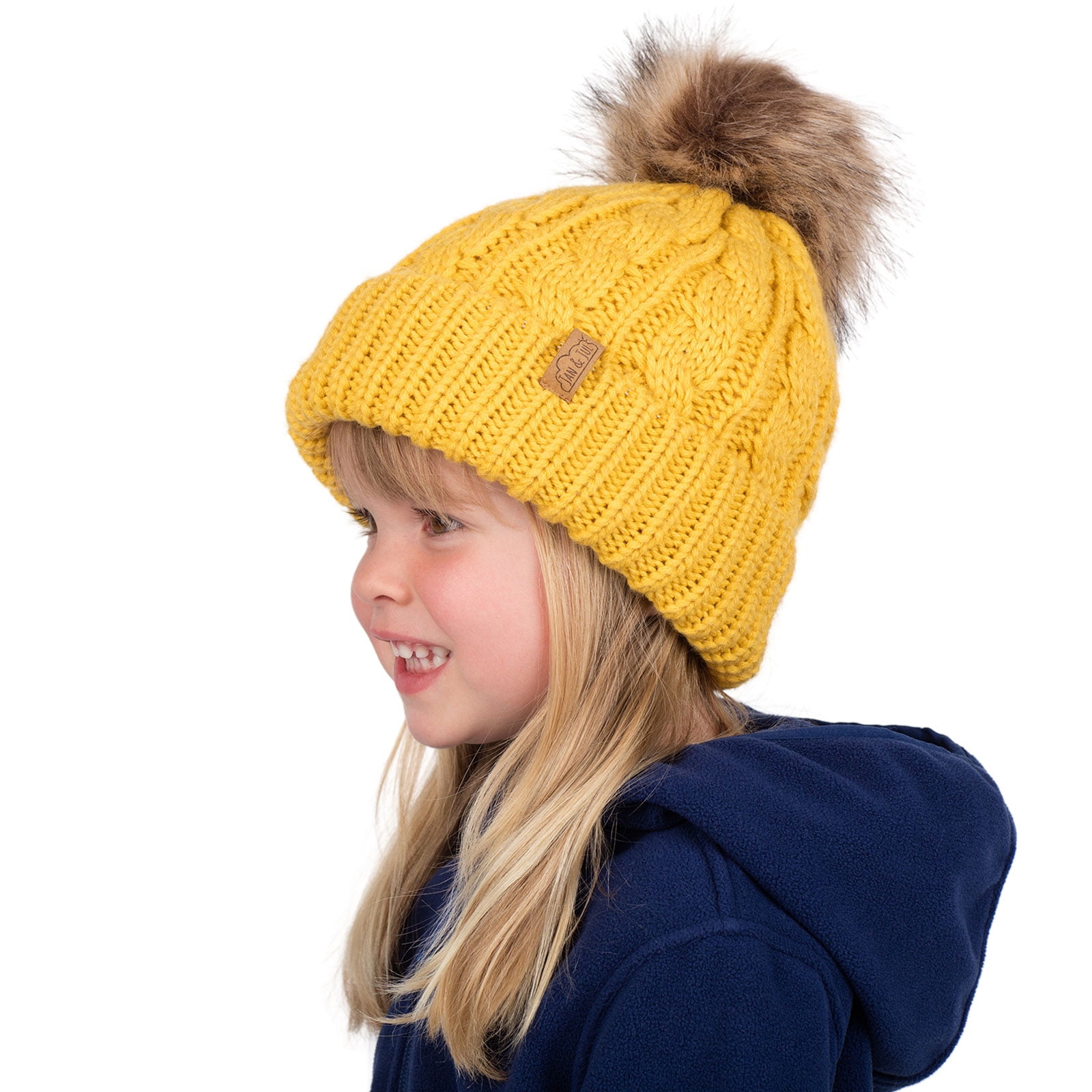 JAN & JUL Fleece Lined Knit Winter Hats for Baby Toddler Kids with Earflap