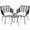 Black, variant on Skandiquip Small Patio Furniture Set, 3-Piece Outdoor Wicker Bistro Set for Front Porch, Balcony, Includes 2 Chairs with Matching Wicker Table, Natural