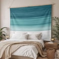 thumbnail image 3 of Teal Turquoise Ombre Tapestry for Bedroom Wall Hanging Tapestry, Modern Abstract Gradient Lines Ceiling Backdrop Tapestries Poster Blanket Wall Decor for Teens Room Living Room Dorm 59" x 90", 3 of 8