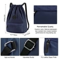 thumbnail image 3 of Vbiger Drawstring Backpack Waterproof Nylon Fitness String Gym Sports Bag for Women Men - Dark Blue, 3 of 8