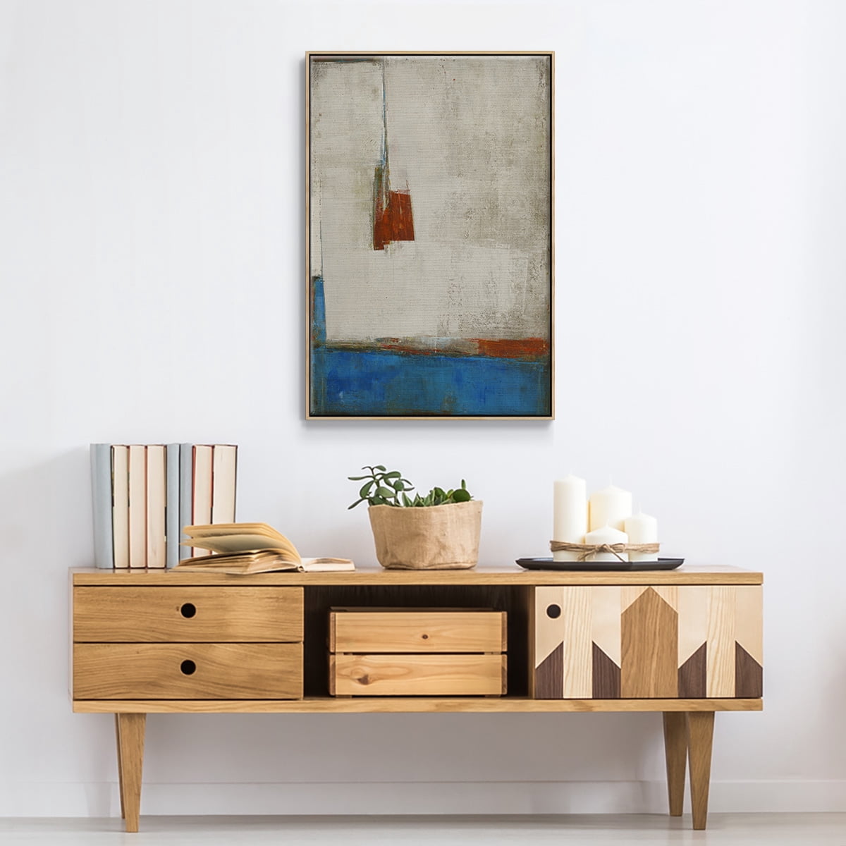 Take that Road Framed Premium Gallery Wrapped Canvas - Ready to Hang - 17 x 25 - Natural Wood Floating Frame