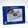 thumbnail image 4 of Rite Lite Tablero de jalá de vidrio con patrón de damasco azul Bandeja de jalá de Shabat - Regalos de Shabat Tablero de jalá de vidrio azul de Shabat 13" L, 4 of 4