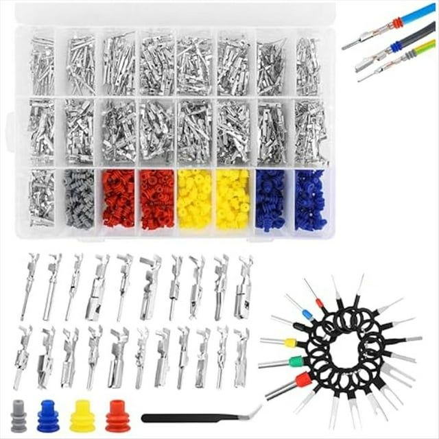 Kit de Conectores de Terminales de Cables Eléctricos para Automóvil de 984 Piezas, Conectores de Crimpado para Cables Automotrices.