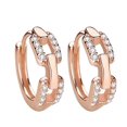 thumbnail image 3 of GHSOHS Clip On Earrings Gold Plated Sterling Silver Post Pave Cubic Zirconia Huggie Hoop Earrings for Women Small Fresh Earrings Women's Diamond Silver Hoop Earrings Fashion Earings Ear Ring, 3 of 5