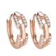 thumbnail image 3 of Chapado en oro Post Pave Cubic Zirconia Huggie Hoop Pendientes para Mujeres Pendientes Pequeño Fresco Mujeres, 3 of 5