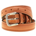 thumbnail image 2 of Men's 1 1/4" Light Brown English Bridle Leather Domed Belt Double Loops, 2 of 4