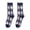Blue, variant on Women Mid Tube Socks Autumn Winter Warm Home Footwear Plaid Pattern Fashion Casual Daily Hosiery Comfort Black