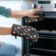 thumbnail image 2 of Pioneer Flower Floral Print Pattern 2-Pack Oven Mitts Set, Heat Resistant Kitchen Gloves, 7.7" X 12", 2 of 6
