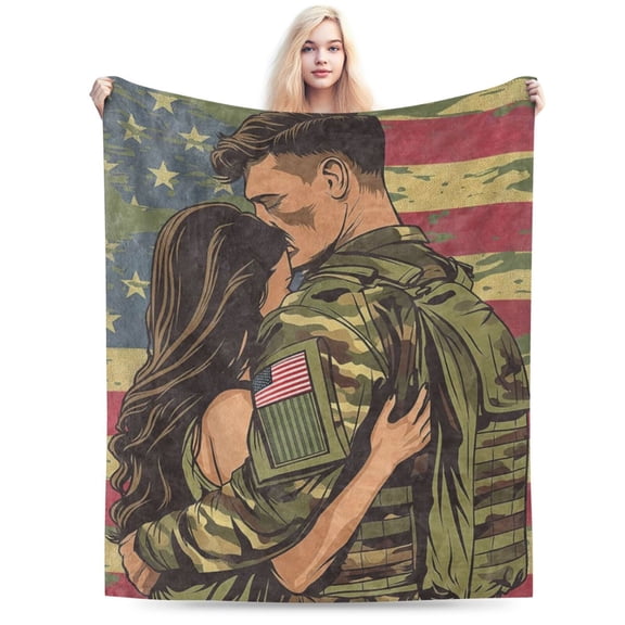 Veteran Blanket,Army Veteran Flannel Throw Blankets 50x40