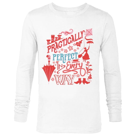 Disney Mary Poppins Practically Perfect In Every Way - Long Sleeve T-Shirt for Men – Customized-White
