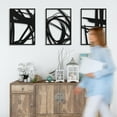 thumbnail image 5 of Abstract Metal Wall Art Decor, 3 Pack Modern Wall Art, Minimalist Line Art Décor, 3D Textured Sculptures for Living Room Bedroom Bathroom (Black 11" x 16"), 5 of 6