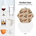 thumbnail image 6 of Rateoe Cartoon Squirrel Drawing Drink Coasters Set of 4 Leather Coasters Spill Protection for Table Desk,Durable and Non Slip Leather Coaster ,4 Inches Drink Mats-Hexagon, 6 of 6