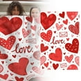 thumbnail image 3 of Valentine's Day Blanket Couple Blanket Winter Blanket Leisure Soft Blanket Warm Nap Blanket Flannel Blanket （100x70cm） Tassel Throw Blanket Small Fuzzy Blanket Blanket Sofa Flannel Blanket Full Size, 3 of 7