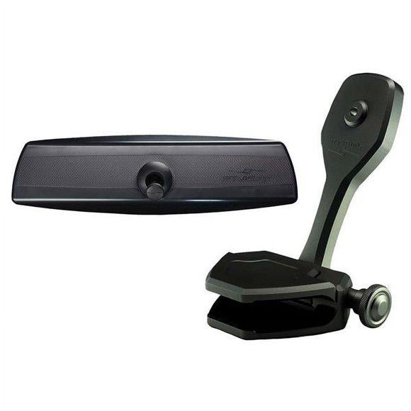 PTM Edge P12848-2300TEBBK Mirror & Bracket Kit with VR-140 PRO Mirror & ZXR-300 for Boat, Black