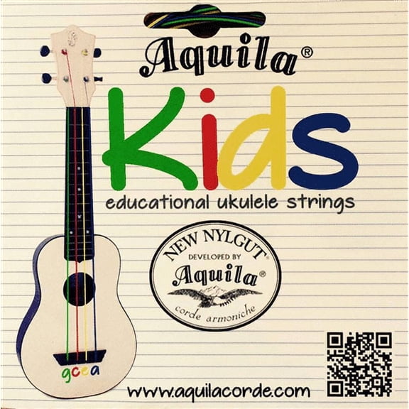 Aquila Kids 138U Colored Education Ukulele Strings, Soprano/Concert/Tenor