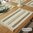 thumbnail image 6 of Coloody Farmhouse Table Runner Natural Burlap Table Runner Handmade Burlap Weave Table Runners Placemat, 11.8 x 70 inch (Brown), 6 of 8