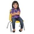 thumbnail image 3 of Factory Direct Partners 10" School Stack Chair, Stacking Student Seat with Chromed Steel Legs and Nylon Swivel Glides; for in-Home Learning or Classroom - Yellow (6-Pack), 3 of 5