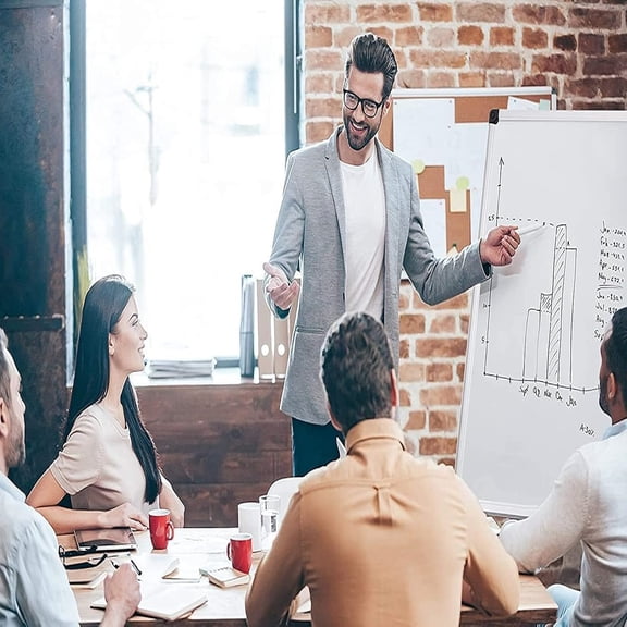 Magnetic Whiteboard 36 x 24 Inch, Dry Erase White Board for Wall with Marker Tray 3' x 2' | Aluminum Frame Message Presentation Board for Home School & Office