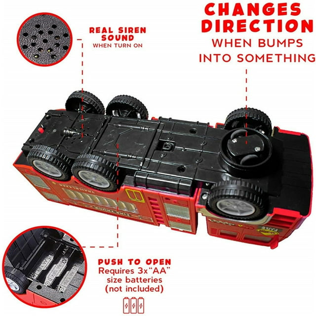 Camión de bomberos luminoso para niños, juguetes de camión de bomberos con luz y sonido, juguetes de camión de bomberos para regalo de niños