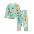thumbnail image 2 of Disketp Pajamas Set Long Sleeve Sleepwear Womens Button Down Nightwear Pj Sets-Elephant And Flowers, 2 of 9