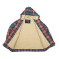 thumbnail image 4 of Lumberjack Sherpa Wool Fabric Lined Coral/Paleblue  Tartan Hoodies, 4 of 5