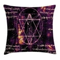 thumbnail image 1 of Sacred Decor Throw Pillow Cushion Cover, Vitruvian Man with Spiritual Occult Symbols Secret of the Universe Artsy Graphic, Decorative Square Accent Pillow Case, 20 X 20 Inches, Purple, by Ambesonne, 1 of 1