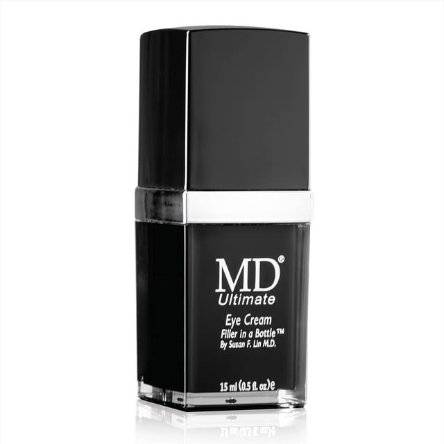 MD Ultimate Eye Cream - Crema debajo de los ojos para reducir las ojeras, hinchazón, arrugas, bolsas y antienvejecimiento, enriquecida con péptidos de colágeno, manteca de karité para reafirmar, levan
