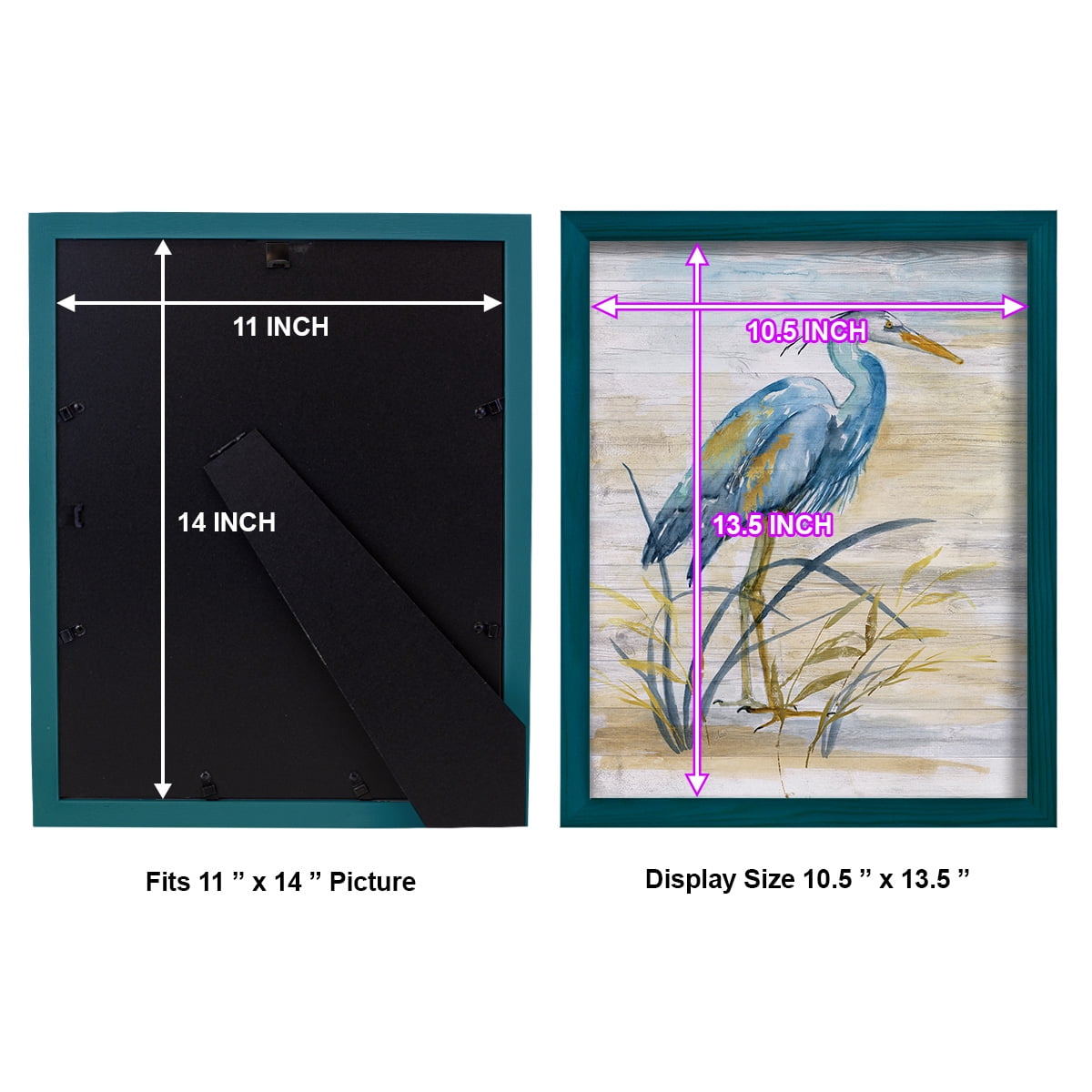 Blue Heron I -Framed Print w/glass-Ocean Blue
