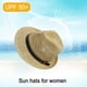 thumbnail image 3 of Sombrero de paja de jazz con hebilla de cuero para hombres y mujeres, con circunferencia de 56-58 cm, sombrero para el sol, protector solar, sombrero de playa, sombrero para el sol, 3 of 5