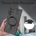 thumbnail image 2 of for Samsung Galaxy S22 Ultra Glitter Case with Camera Lens Protector, [Compatible with Magsafe] Slim TPU Clear Magnetic Case Cute Cover for Samsung Galaxy S22 Ultra CZ Black, 2 of 14