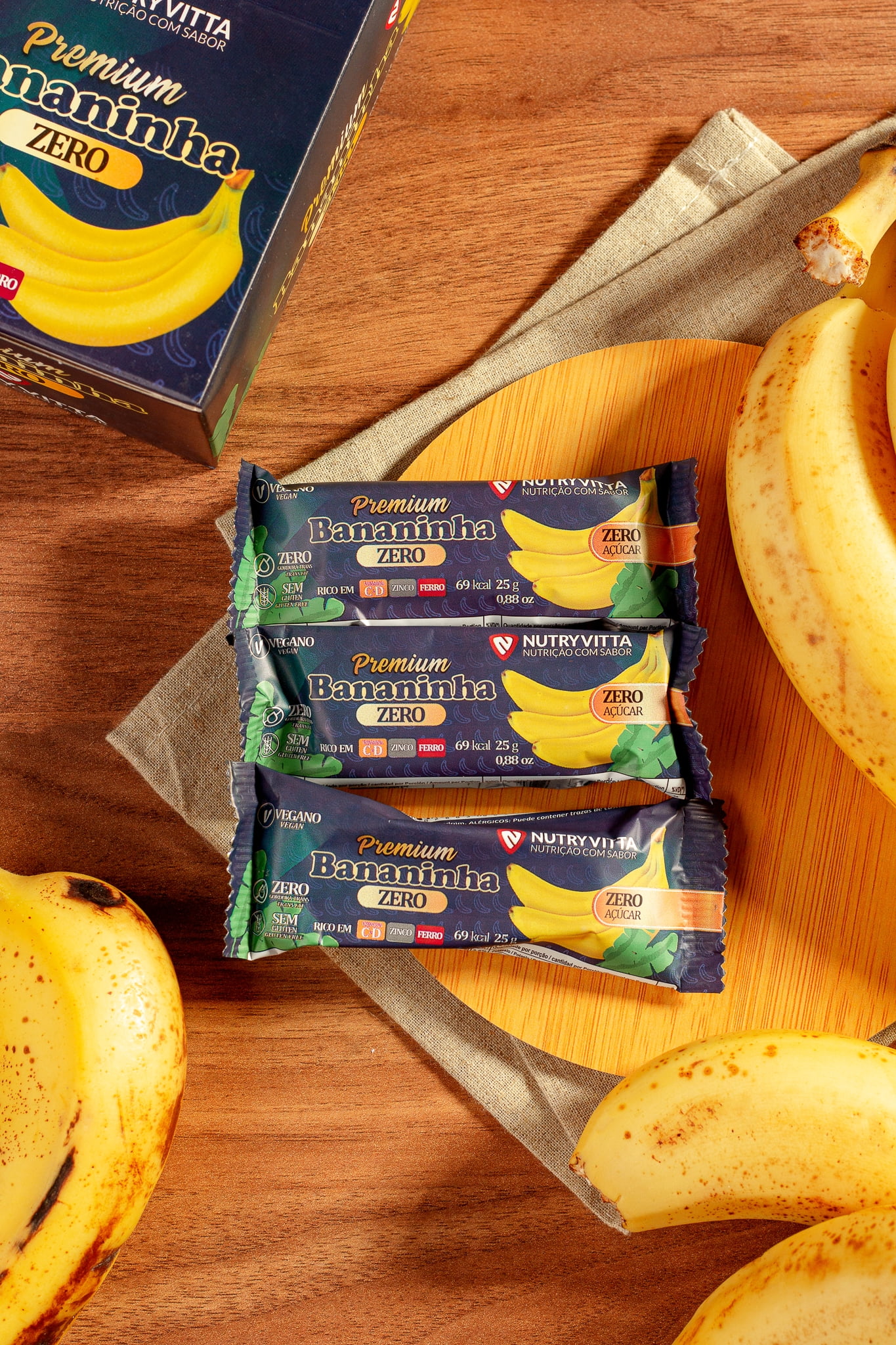 NutryVitta Banana Bar No Sugar Added - Healthy Snack, Vegan, Gluten-Free, 0.88 OZ Bar, 24 Count