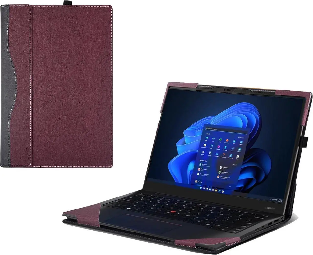 Laptop case for 14 inch Lenovo ThinkPad X1 Carbon Gen 12 2024 Laptop Leather Sleeve ThinkPad X1 Carbon Gen 13 Intel Aura Edition All-in-One Drop-Proof PU Leather Sleeve