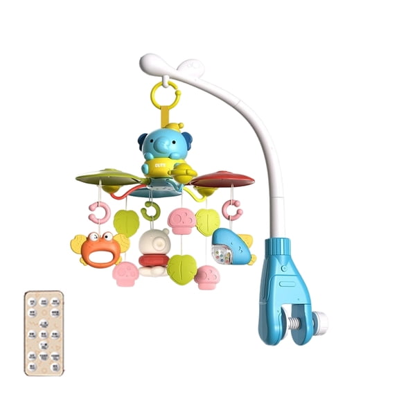 Zeiwohndc Cartoon Elephant Baby Sleep Toy Rotating Music Mobile Infant Crib Hanging Toy