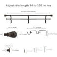 thumbnail image 3 of eTeckram 5/8" Double Curtain Rod with Brun Finials,Bronze Gold,84‘’-120‘’, 3 of 6
