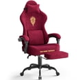 thumbnail image 3 of SOONTRANS Red Velvet Fabric Gaming Chair for Adult, Ergonomic Comfortable Office Computer Chair with Footrest, Reclining Video Gamer Game Desk Game Chairs with Massage Lumbar Cushion,Headrest, 3 of 10