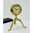 thumbnail image 4 of THOR INSTRUMENTS Brass Vintage Analog Vintage Table Clock on Stand, Decorative Desk and Shelf Clock Rustic Mantel Clock Non-Ticking, Home Decor, 4 of 5