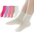 thumbnail image 2 of WOLLED 5 Pairs Kids Toddler Knitted Cotton Socks baby Boys Girls Candy Color Student Mid-Calf Socks for 1-12Y, 2 of 9
