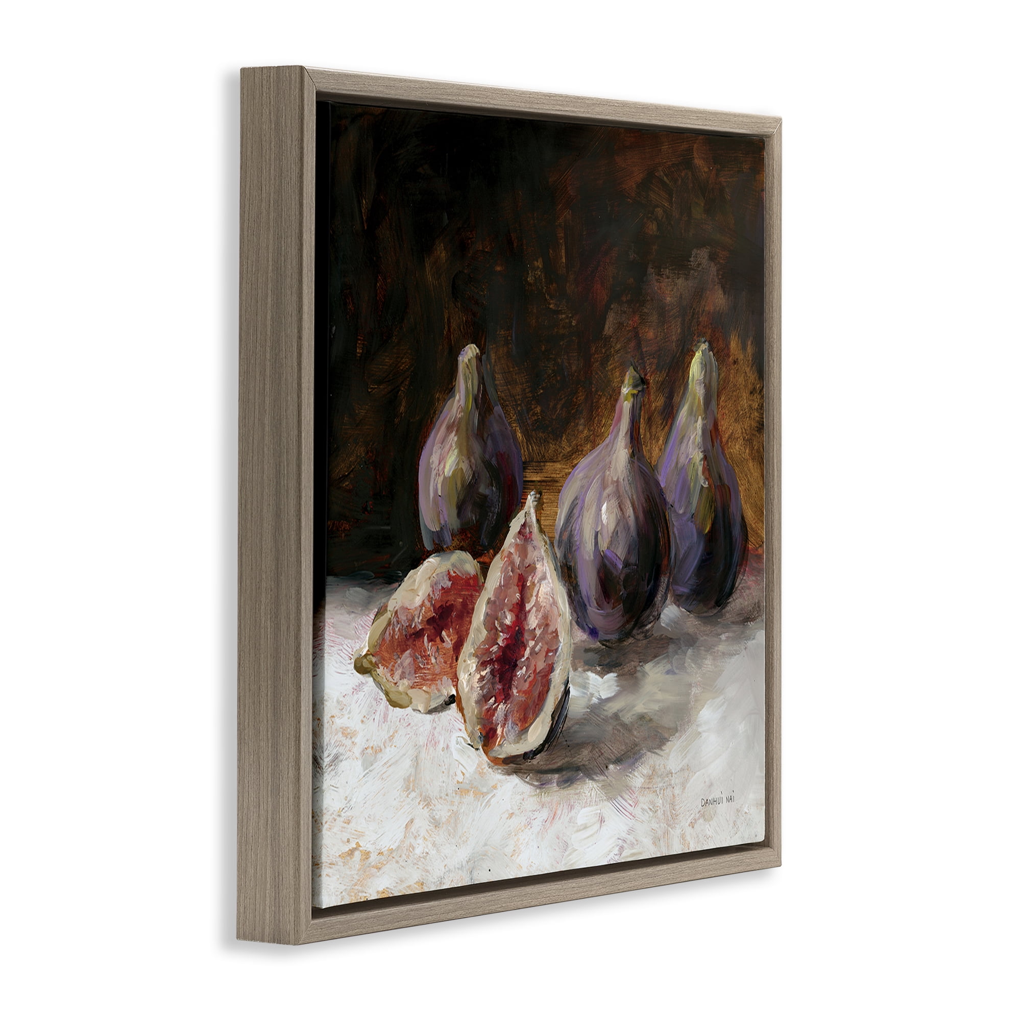 Stupell Industries Rustic Fig Still Life Brown Framed Floater Canvas Wall Art, design by Danhui Nai
