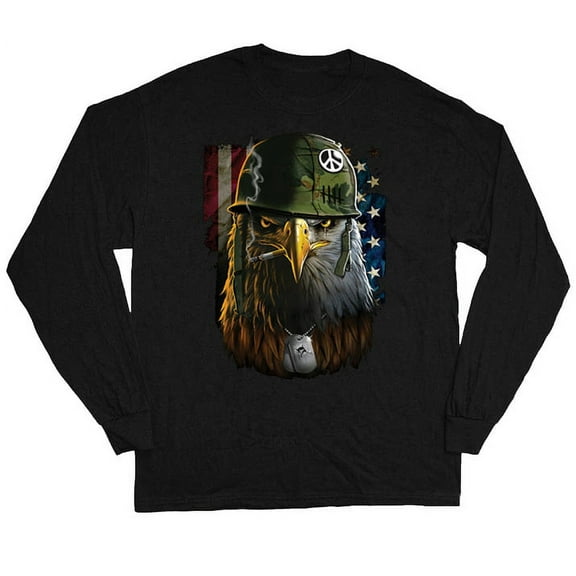 Long Sleeve T-shirts Mens Graphic Tees Military Army Eagle