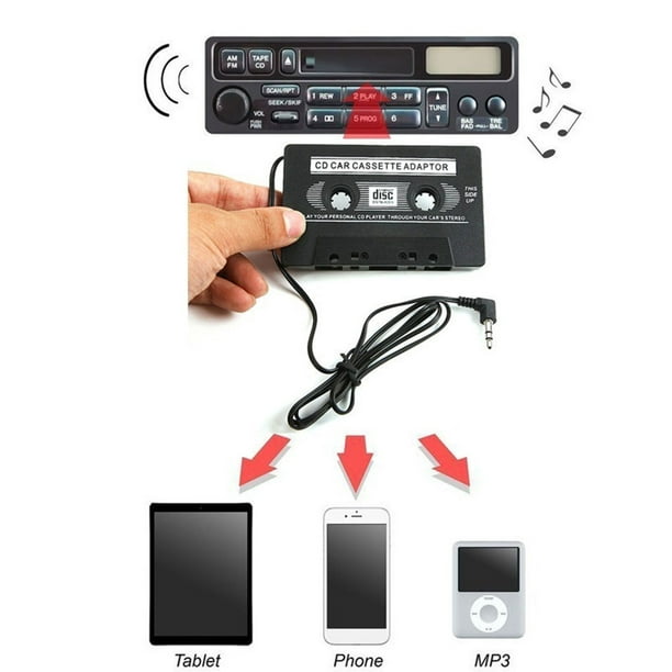 Adaptateur de Cassette de voiture lecteur CD MP3 3.5mm AUX vers  convertisseur de cassette de voiture accessoire automobile 