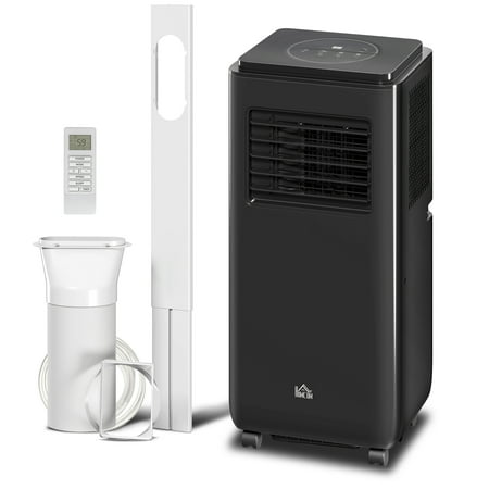 Homiyad 8,000 BTU Moible Air Conditioner 345 Sq. Ft., Dehumidifier Fan Auto Sleep with 24H Timer On/Off, Window Kit, Black