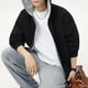 thumbnail image 3 of MHFRRA Sudadera con Capucha de Estilo Pesado para Otoño, con Forro En contraste, Chaqueta Corta Deportiva, Ropa Informal para Exteriores Negro, 3 of 7