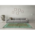 thumbnail image 3 of Ahgly Company Indoor Square Persian Turquoise Blue Traditional Area Rugs, 3' Square, 3 of 4