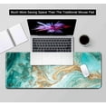 thumbnail image 4 of Modern Teal Green & Gold Marble Texture Art Mouse Pad - 31.5x11.8 Inch, Extended Gaming Mousepad with Stitched Edges, Rubber Base, Ideal for Work, Office, Home, 4 of 6