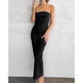 thumbnail image 4 of Vestido Vestido palabra de honor sin espalda con aberturas de satén Ygjytge para Mujer Negro T M, 4 of 8