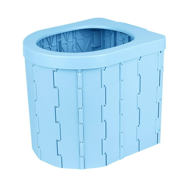 Inodoro plegable portátil, asiento de inodoro, cubo para exteriores, cubo plegable, inodoro Azul Zulema Inodoro de cubo plegable