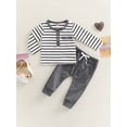 thumbnail image 3 of Bagilaanoe 2pcs Toddler Baby Girl Boy Long Pants Set Long Sleeve T-Shirts Tops + Trousers 6M 12M 18M 24M 3T Infnat Casual Fall Outfits, 3 of 9