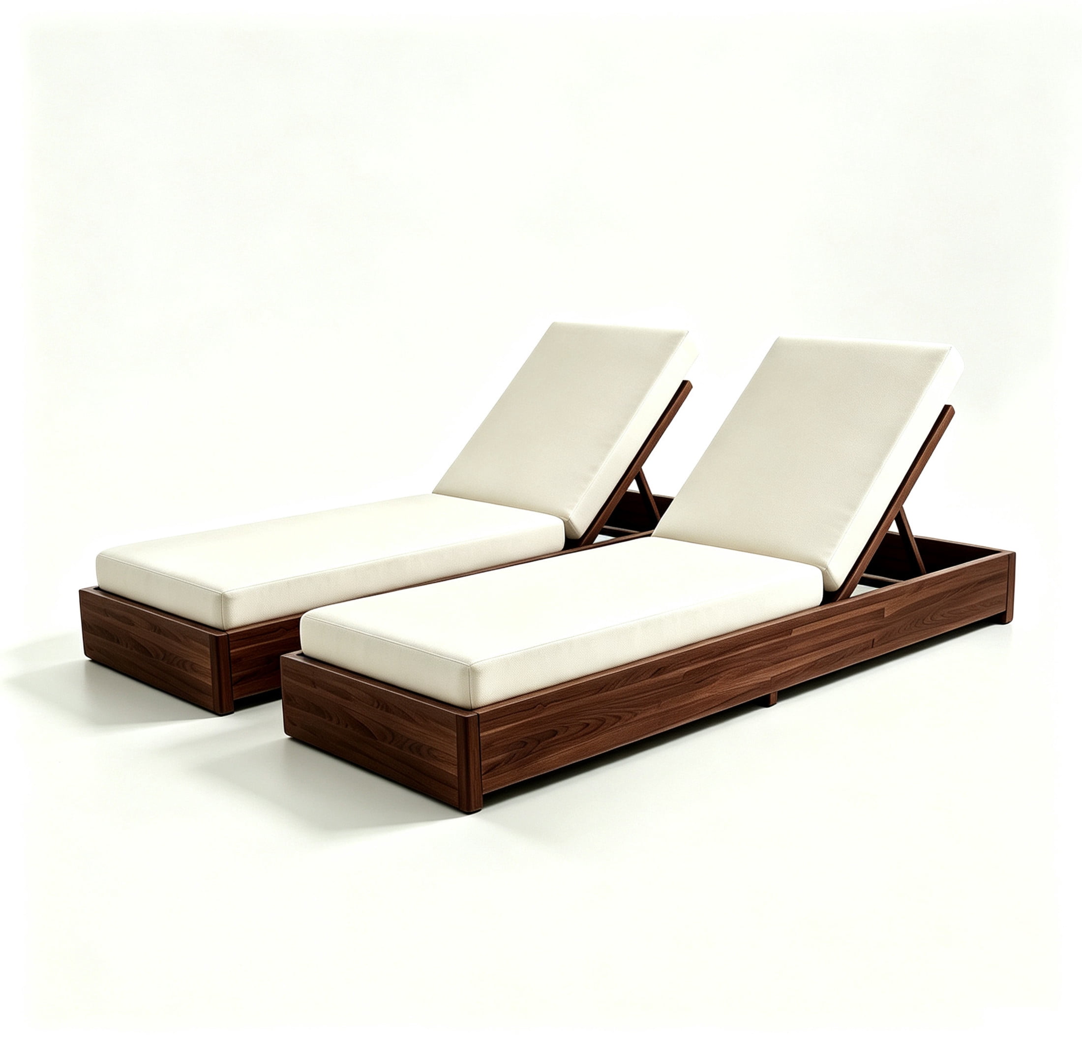Christopher Knight Home 79" Outdoor Wood Chaise Lounge with Cushion, Adjustable 5-Position, Brown, Set of 2