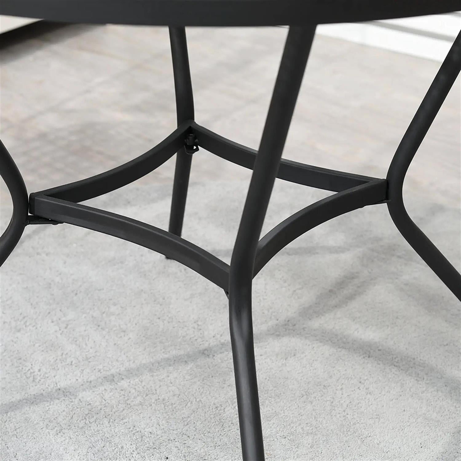 Demi Bonn 35" Outdoor Bistro Tables with French Cafe Style Round Fast Drying Metal Mesh Tabletop for Backyard, Lawn, Balcony, Porch, Black